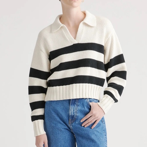 💕100% Organic Cropped Cotton Polo Sweater💕 - Picture 4 of 5